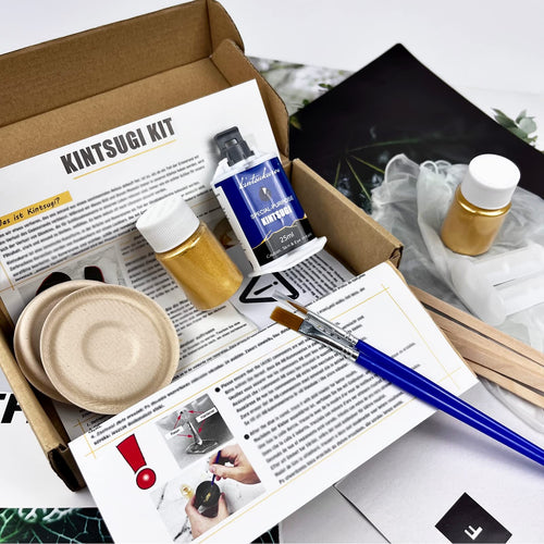 Kintsugi Repair Kit, Repair Your Meaningful Pottery with Gold Powder 50ml  Glue, Japanese KINTSUGI Ceramic Repair Starter Kit- an Practice Ceramic  Cups Free for Kintsukuroi Beginner