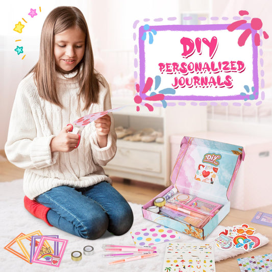 jackinthebox DIY Journal for Girls Ages 8-12 | 242 PCS | Scrapbook Kit |  Tween Girls Gifts | Girls Journal Kit | Includes 10 fun guided spreads 