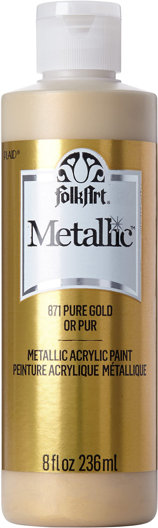 FolkArt Gold Metallic Treasure Paint, 2 Fl Oz, DIY Crafts