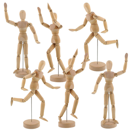 US Art Supply® Wood 12 Artist Drawing Manikin Articulated Mannequin with  Base and Flexible Body - Perfect for Drawing The Human Figure (12 Female)