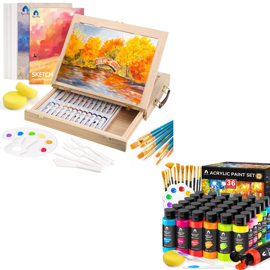 59pcs Watercolor Paint Set for Adults Beginner Artists Kids, Art Painting Supplies Kit with 12 Watercolor Paints 24 Color Watercolor Cakes Painting