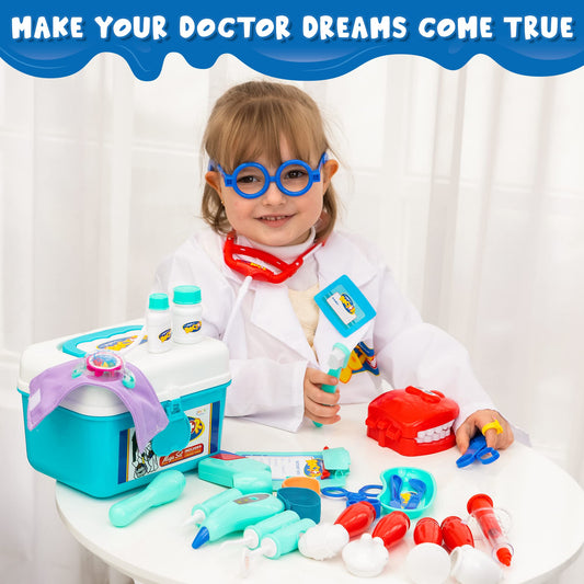 Doctor's Kit Play Set for Kids, Pretend Toy 18 PCS Doctor Playset for  Toddlers, Dentist Kit