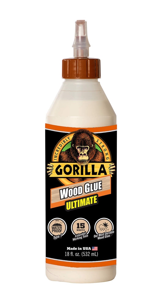 Gorilla Wood Glue, 4 Ounce Bottle, Natural Wood Color, (Pack of 2)