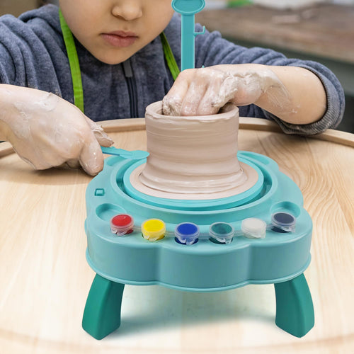 Skirfy Pottery Wheel for Kids-Clay Sculpting Tools & Painting Kit