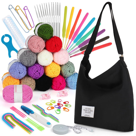 Katech Crochet Hooks Kit with Case, 85-Piece Crochet Hooks Set, Ergonomic  Crochet Hook Crochet Needles Weave Yarn Kits DIY Hand Knitting Art Tools  for Beginners and Experienced Crochet Lovers