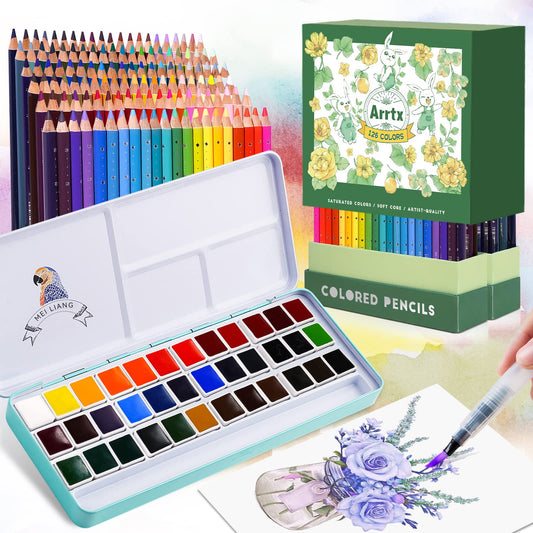 Arrtx Colored Pencils 126 Colors and Soft Pastels Bundle for Artists C –  WoodArtSupply