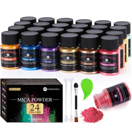  Mica Powder for Epoxy Resin, 30 Color 10g/Jar Pigment