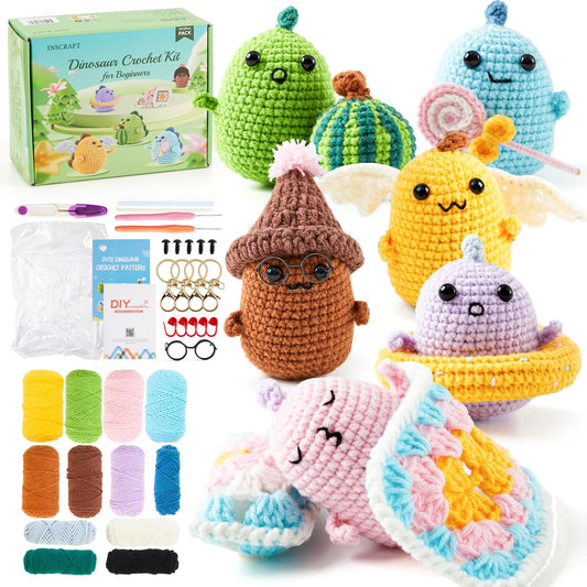 Mooaske 2pcs Crochet Kit for Beginners with Crochet Yarn - Beginner Crochet  Kit for Adults Kids with Step-by-Step Video Tutorials - Crochet Kits Model