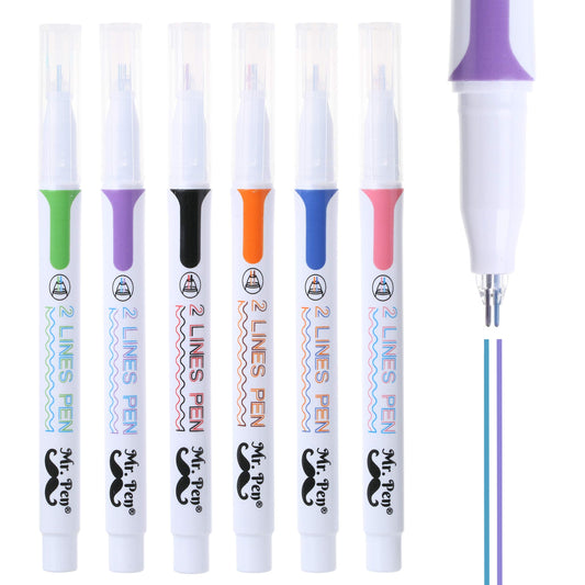 Mr. Pen- Double Line Outline Markers, 10 Colors, Shimmer Markers,  Self-Outline Metallic Markers, Outline Pens, Craft Pens - Yahoo Shopping