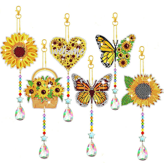 Anseal 3 Pack Diamond Art Suncatcher Wind Chime Kits for Adults