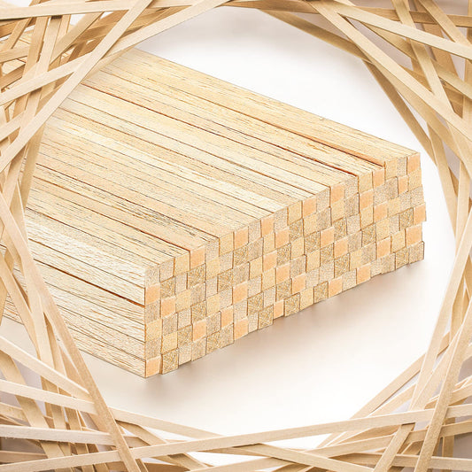 Balsa Wood Sticks 1/8 X 1/8 X 12 Inch Hardwood Square Dowels Unfinishe –  WoodArtSupply