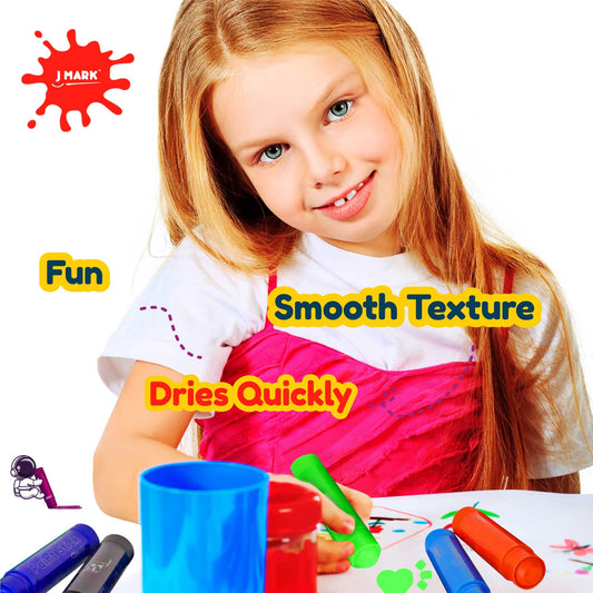 J MARK Washable Finger Paint for Toddlers 1-3 – Set Includes 50-Sheet Large  Finger Paint Paper Pad, 6 Finger Paints for Toddlers 1-3 Washable Tempera