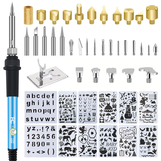 96pcs Wood Burning Kit, Professional Wood Burner Pen Tool, Creative Tool  Set Adjustable Temperature WoodBurner for Embossing/Carving,Suitable for  Beginners,Adults (BLACK) 