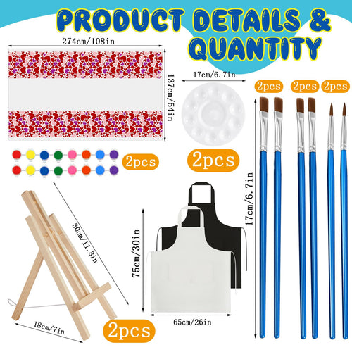 Yeaqee 13 Pcs Sip and Paint Kit Valentines Couple Painting Kit