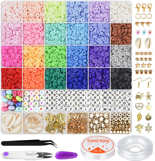 Gionlion Clay Beads Bracelet Making Kit, 8000PCS Preppy Clay Beads Let –  WoodArtSupply