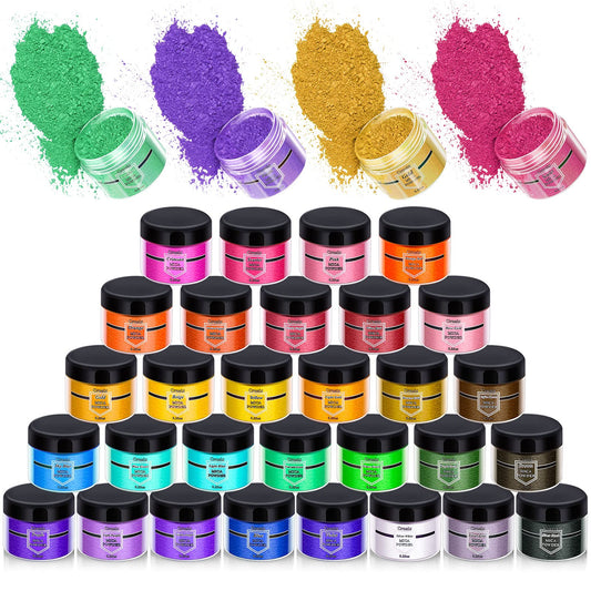 CHANGTIKEJI Mica Powder，63 Colors - 10g/Bottle of Natural Pigment Powder  for Epoxy Resin，Lip Gloss，Eye Shadow,Car Paint, Dye,Soap Making,Nail