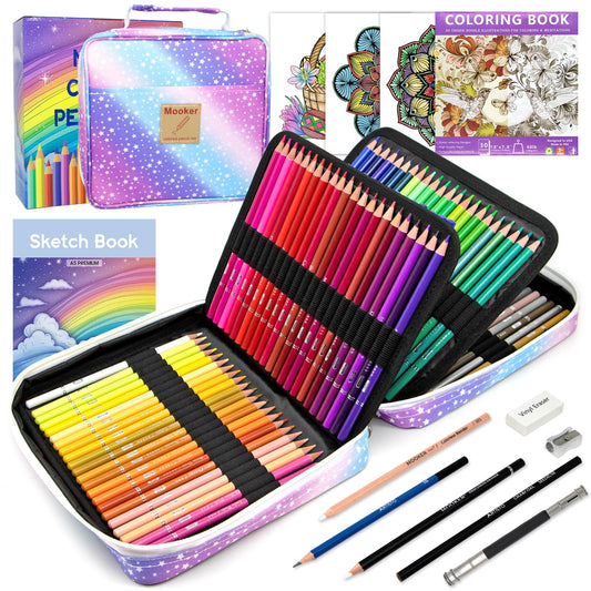 Hapikalor Art Supplies for Adults,156-Pack Art Kit Drawing Set with 2  Sketch Book, Crayons, Colored Pencils, Arts and Crafts, Christmas Gifts Art
