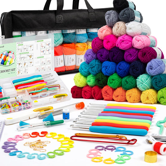 J MARK Crochet Kit for Beginners – Complete Crocheting Set with