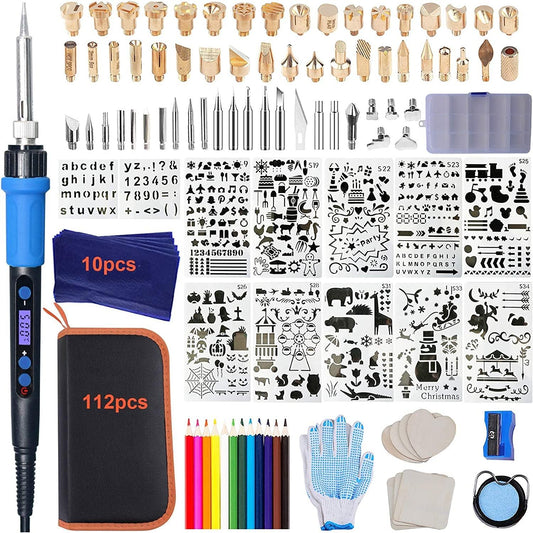 Premium Wood Burning Kit 43PCS, Dual Power Mode Wood Burner Pen Tool with  36Tips & Accessories All in A Wood Storage Case - Complete Gift for an