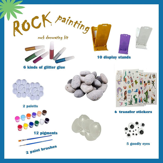 JHINTEMETIC Rock Painting Kit for Kids - Art Kit for Rock, Creative Gift  for Ages 6-12 - Rock Painting Kit for Kids - Art Kit for Rock, Creative  Gift for Ages 6-12 .