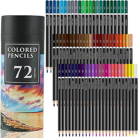 TongFu Color Pencil Set, 72 Colored Pencils for Adult Coloring Books, Oil  Based Soft Core, Coloring Pencils for Sketching, Shading, Blending, Drawing