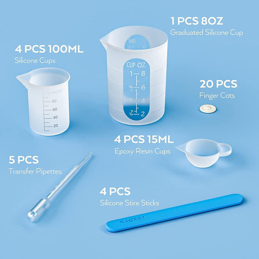 100ml(3.4oz) Epoxy Mixing Cup, 5/10/20pcs Scale Epoxy Resin Cup, Resin  Mixing Cup, Graduated Cylinder, Pouring Cup, Plastic Measuring Cup For Resin,  Epoxy Resin, Acrylic Paint, Comes With 5/10/20pcs Wood Craft Sticks