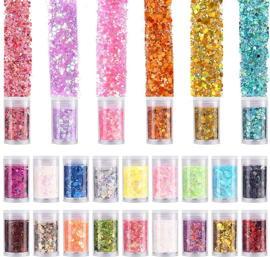  Holographic Chunky Glitter, Set of 36 Colors Craft