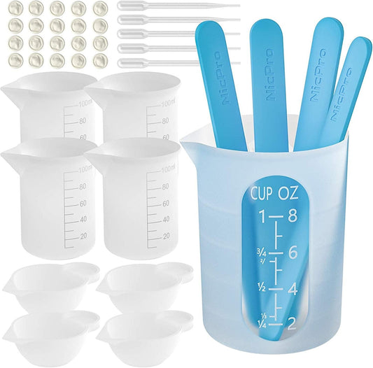 25 Count - 8 oz Multipurpose Disposable Plastic Measuring Cups - Baking, Cooking, Epoxy Resin, Mixing & Measuring Cupsa