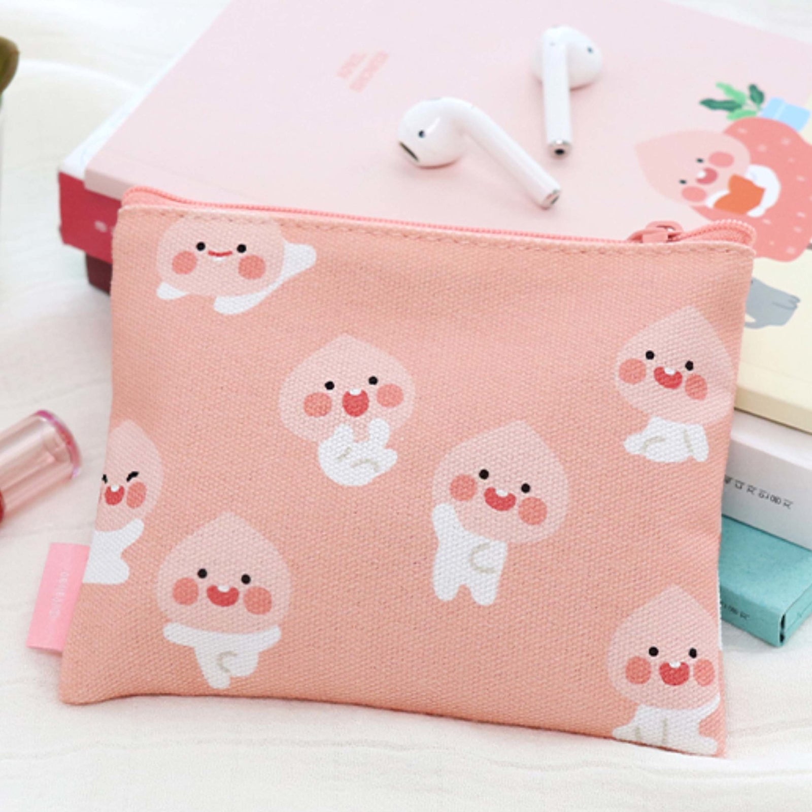 Beecrazee Kakao Friends Apeach Pink Flat Rectangle Pencil Case