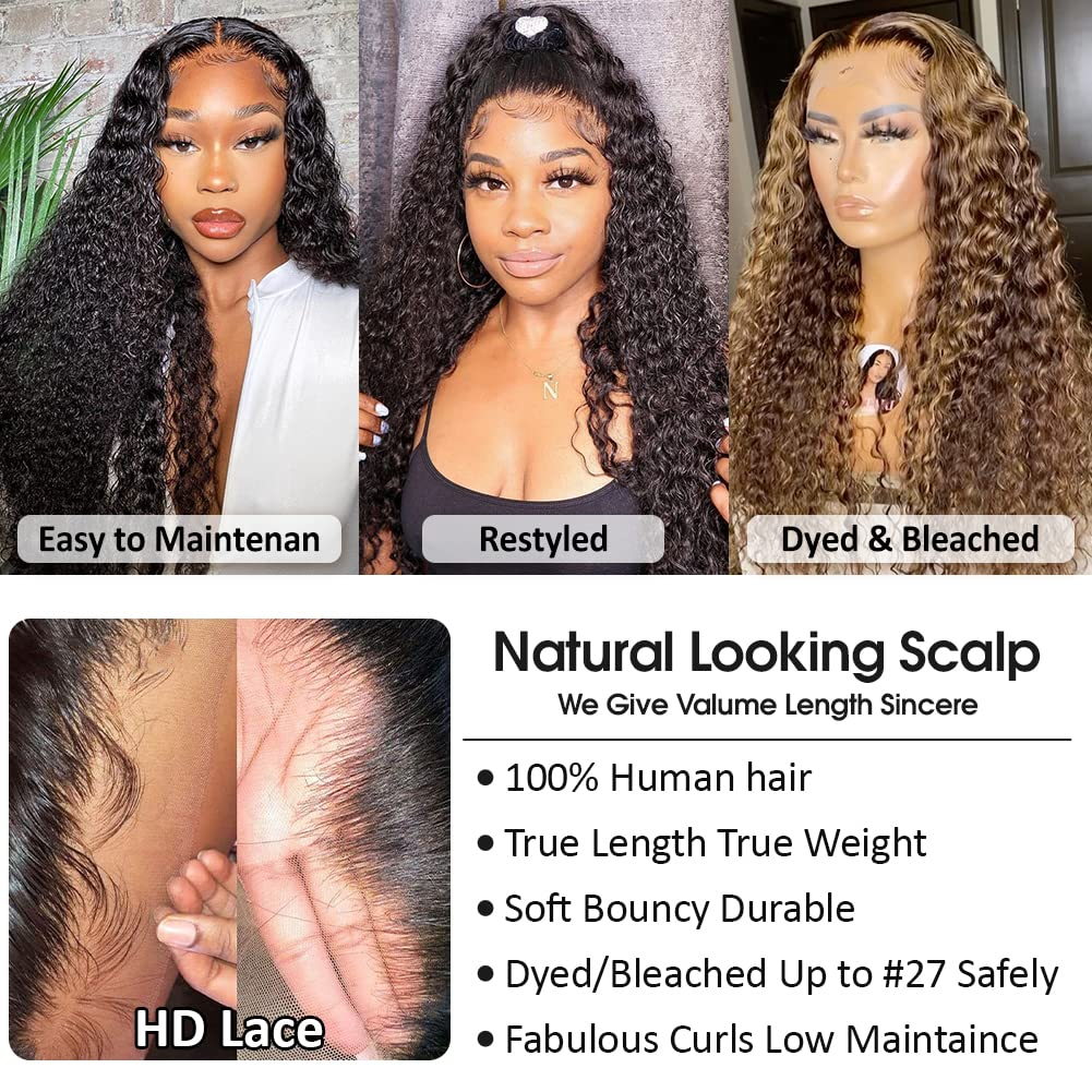 Features Of  Deep Curly Lace Closure Wig Human Hair 5x5 Part Transparent Lace Human Hair Wigs For Black Women