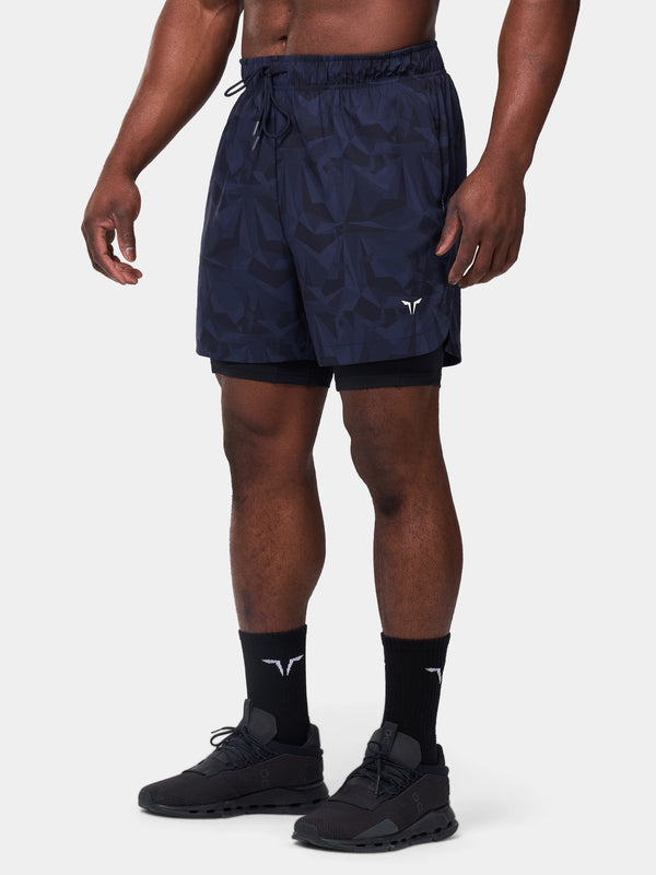 Limitless 2-in-1 7" Shorts - Navy Dot Camo