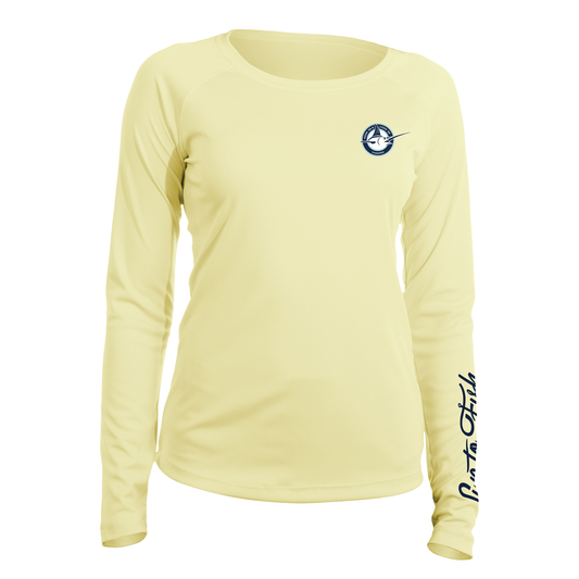 Classic Marlin Women's Long Sleeve UV Shirt, Yellow | Live to Fish