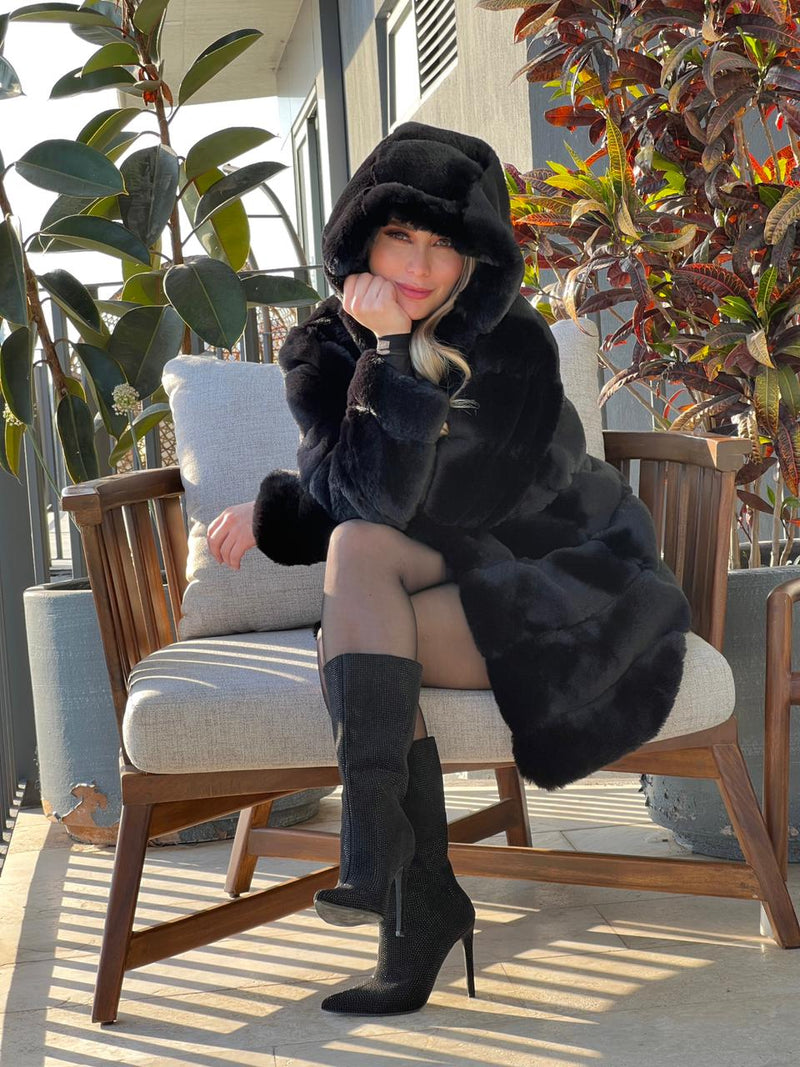 abrigo peluche negro – SOHO