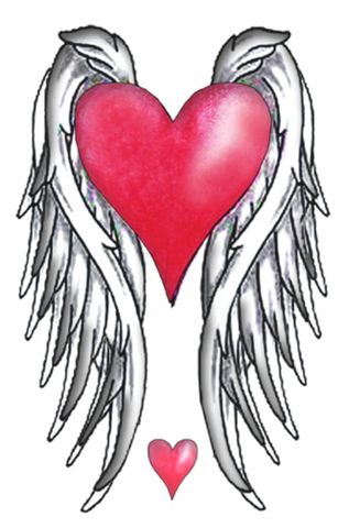 Heart winged tattoo