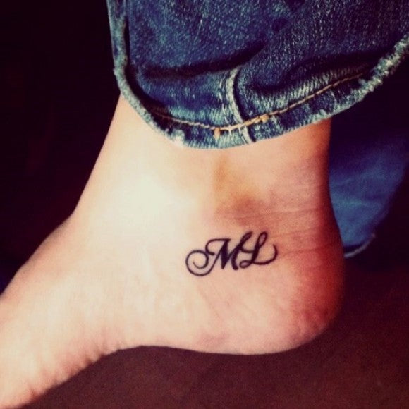 Ankle small font tattoos