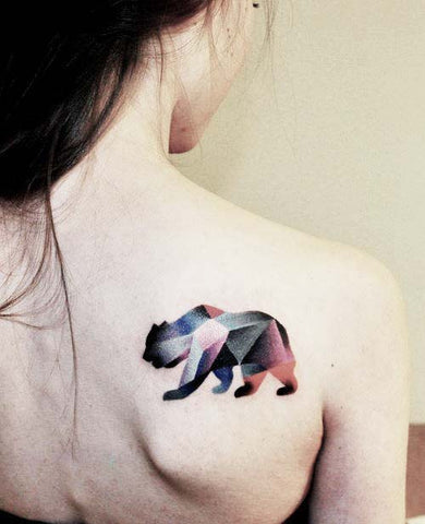 bear geometric animal tattoo design