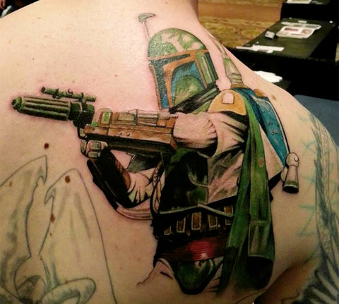 here is a shiny video of star wars leg sleeve  rtattooing