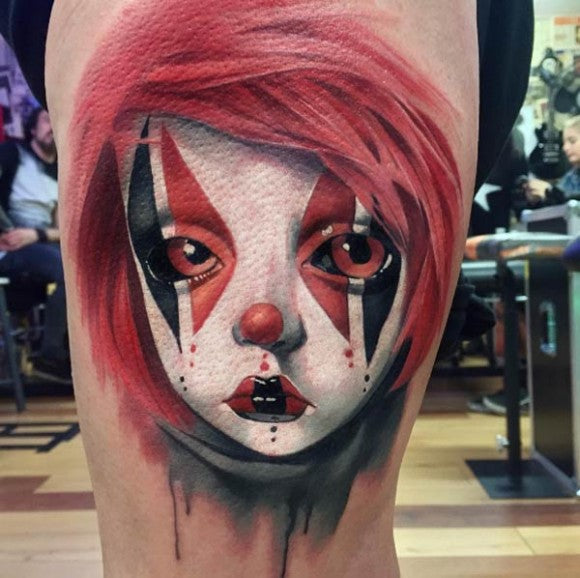 Tatouage de clown effrayant, par Kerry Irvine