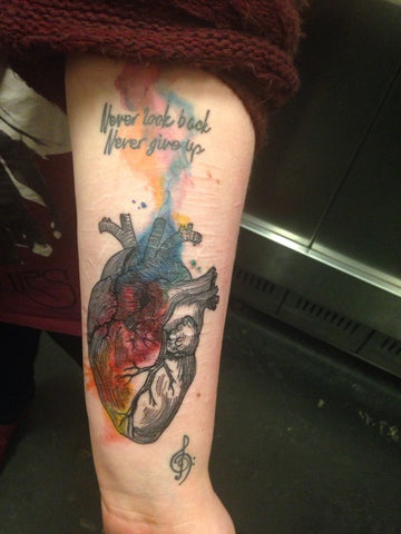 heart watercolor tattoo