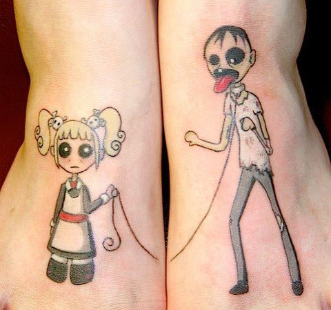 creepy couple tattoo