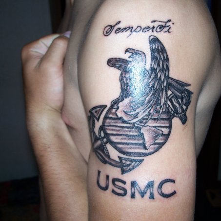 semper fidelis forearm tattoo