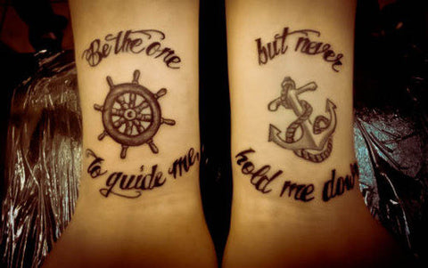 couple tattoo Be the one to guide me - But never hold me down