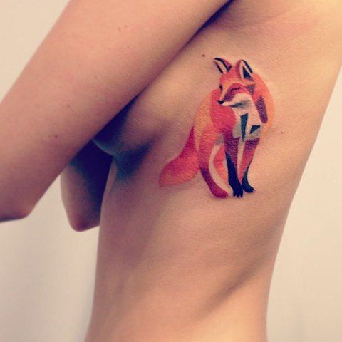 colorful geometric animal tattoos