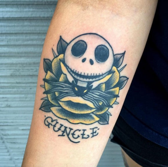 Tatouage du roi des citrouilles, par Chelsea Jane