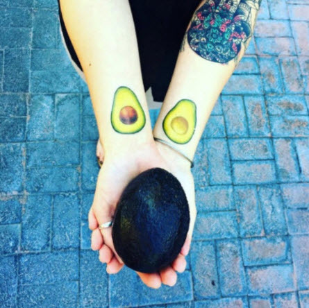 minimalist avocado couple tattoo Savio Xoph  KickAss Things