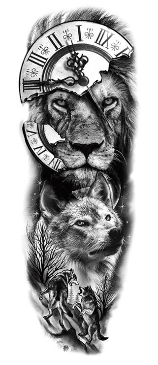 Lion And Wolf Tattoo  Best Price in Singapore  Aug 2023  Lazadasg