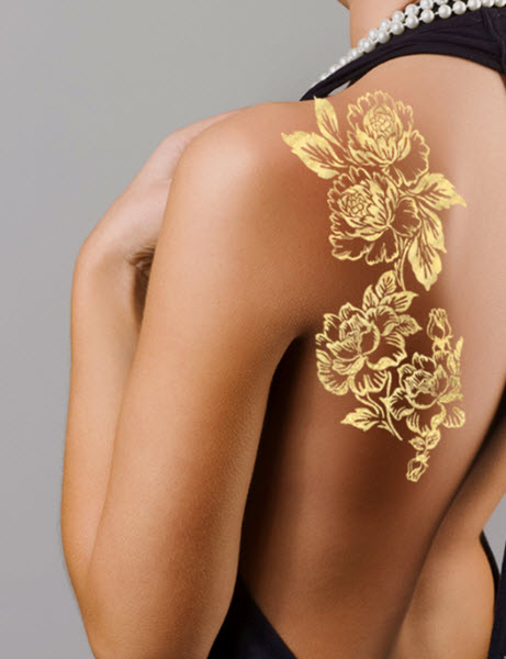 kalender module dubbele Gouden Tweelingbloemen Tattoo – Tattoo for a week