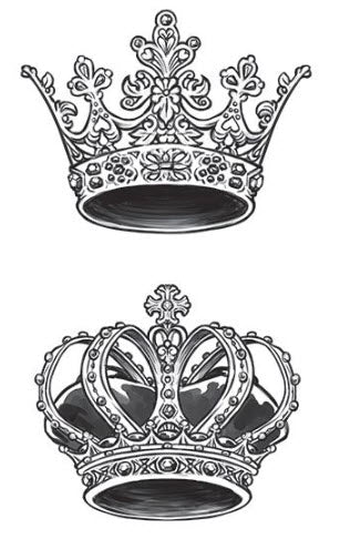 Beautiful King And Queen Crown Tattoo Design For Couple