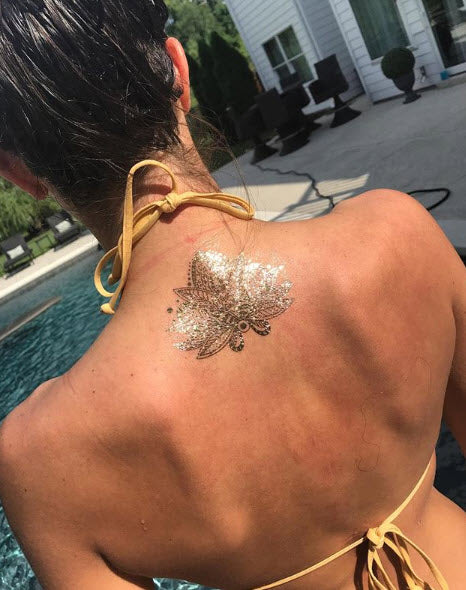 Ruwe olie huichelarij Minister Metallic Gouden Lotus Tattoo – Tattoo for a week