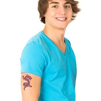 Tatuaje de Dragón Rojo Mítico – Tattoo for a week